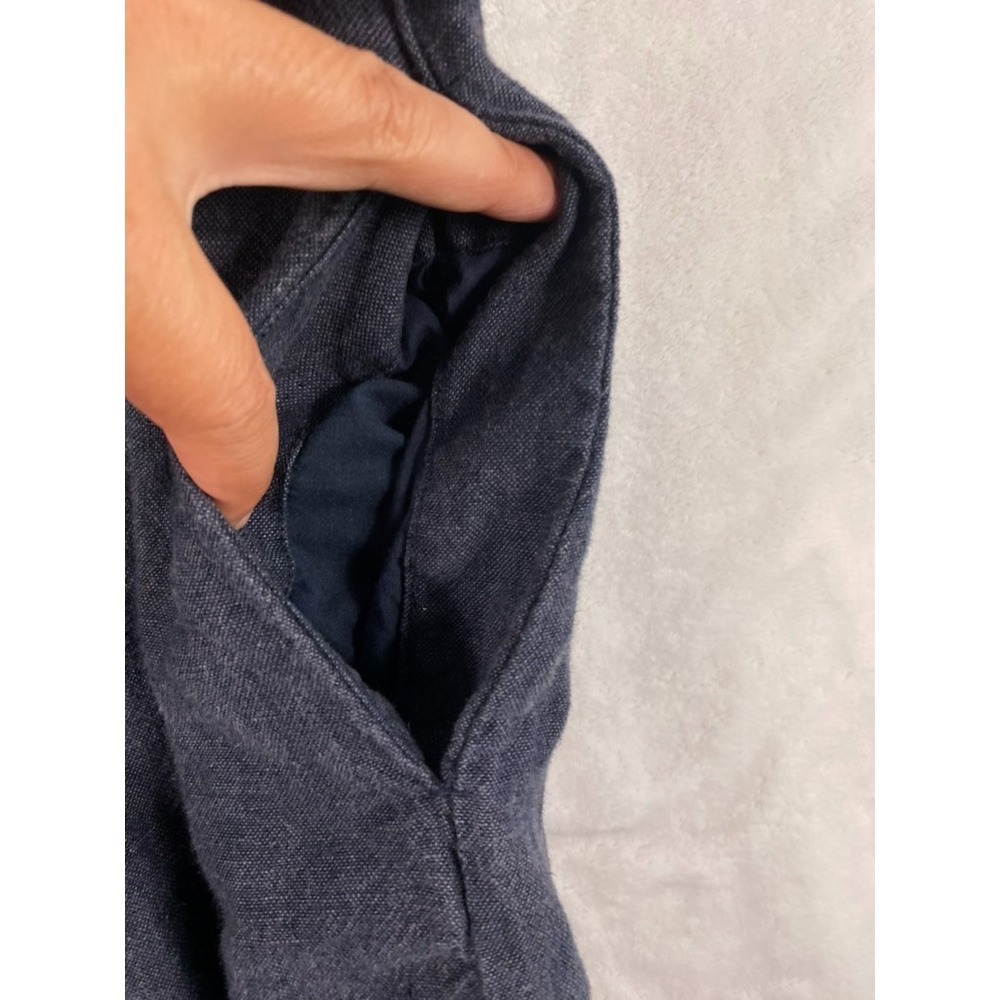 Garnet Hill 100% Linen Knee Length Dress Women Sz M Denim Blue Coastal - Picture 6 of 10